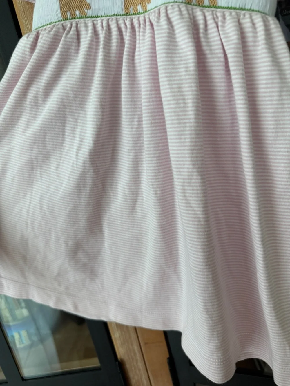 Edgehill Collection smocked dress puppy dogs striped peter pan collar baby girl
